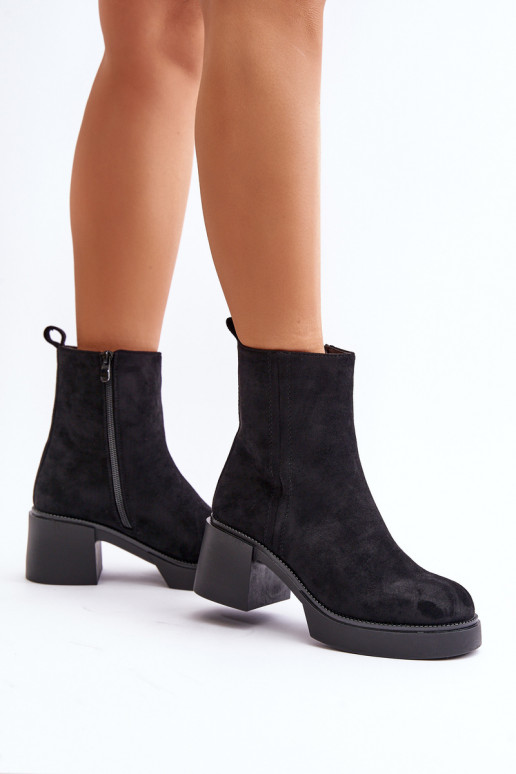 z eko semišuoIne Dámske Teplé čižmy na podpätku čierna Meriluna z eko semišuoIne Dámske Teplé čižmy na podpätku čierna Meriluna