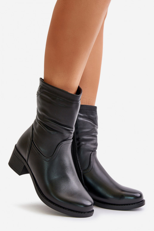 Čižmy Zapnuté nízkom opätku zahriať sa s kožušinou vo vnútri Vinceza 85155 čierna Čižmy Zapnuté nízkom opätku zahriať sa s kožušinou vo vnútri Vinceza 85155 čierna