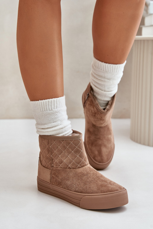 Čižmy Snehule Zapnuté Hrad zahriať sa s kožušinou vo vnútri Big Star OO274A524 béžová Čižmy Snehule Zapnuté Hrad zahriať sa s kožušinou vo vnútri Big Star OO274A524 béžová