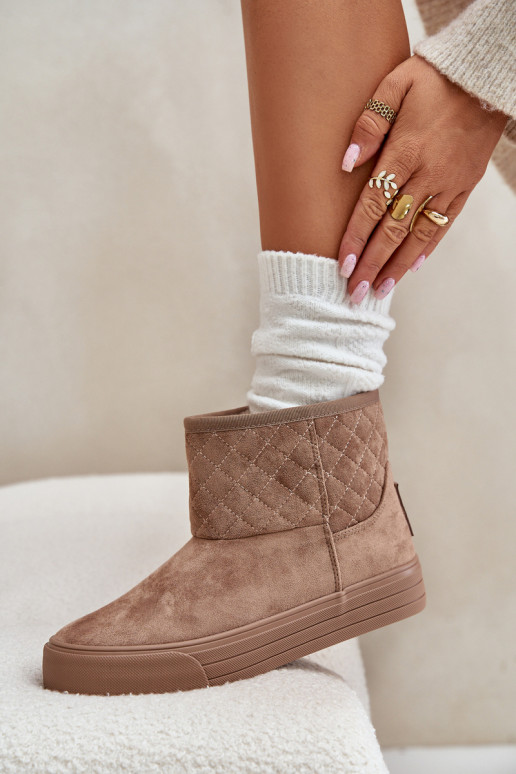 Čižmy Snehule Zapnuté Hrad zahriať sa s kožušinou vo vnútri Big Star OO274A524 béžová Čižmy Snehule Zapnuté Hrad zahriať sa s kožušinou vo vnútri Big Star OO274A524 béžová