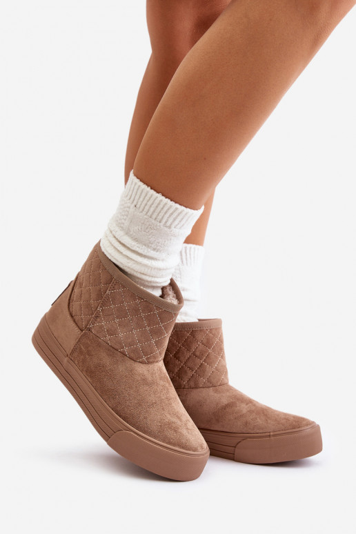 Čižmy Snehule Zapnuté Hrad zahriať sa s kožušinou vo vnútri Big Star OO274A524 béžová Čižmy Snehule Zapnuté Hrad zahriať sa s kožušinou vo vnútri Big Star OO274A524 béžová