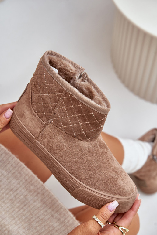 Čižmy Snehule Zapnuté Hrad zahriať sa s kožušinou vo vnútri Big Star OO274A524 béžová Čižmy Snehule Zapnuté Hrad zahriať sa s kožušinou vo vnútri Big Star OO274A524 béžová