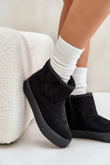 Čižmy Snehule Zapnuté Hrad zahriať sa s kožušinou vo vnútri Big Star OO274A522 čierna