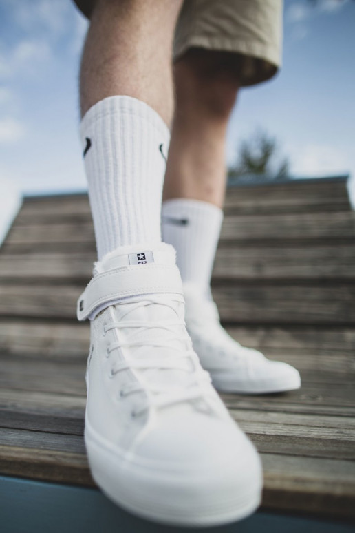 Pánske topánky na voľný čas Big Star zahriať sa biela farba Y174024FIN Pánske topánky na voľný čas Big Star zahriať sa biela farba Y174024FIN