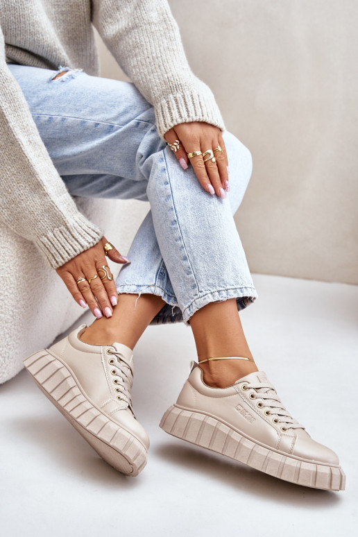 zahriať sa Tenisky model obuvi Dámske Big Star MM274618 béžová zahriať sa Tenisky model obuvi Dámske Big Star MM274618 béžová