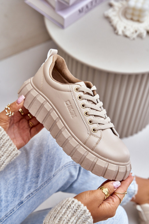 zahriať sa Tenisky model obuvi Dámske Big Star MM274618 béžová zahriať sa Tenisky model obuvi Dámske Big Star MM274618 béžová