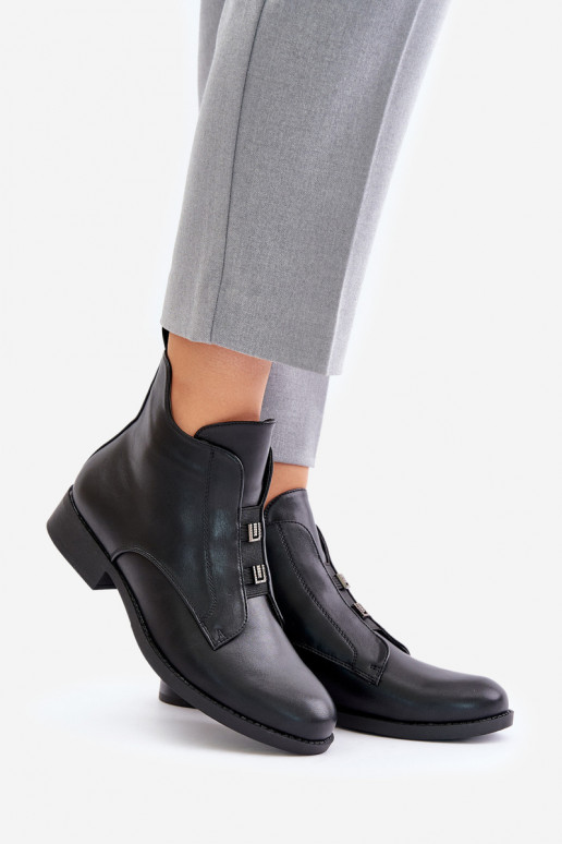 zahriať sa Dámske čižmy so širokými podpätkami z eko kože S.Barski HY42-716 čierna zahriať sa Dámske čižmy so širokými podpätkami z eko kože S.Barski HY42-716 čierna