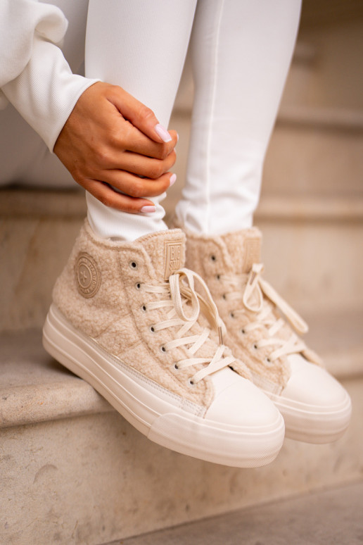 zahriať sa Bežná obuv s kožušinou Typu Baranek Big Star OO274A444 béžová zahriať sa Bežná obuv s kožušinou Typu Baranek Big Star OO274A444 béžová