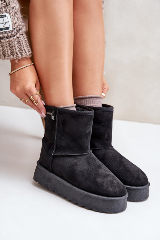 Vysoká Snehule Dámske s platformou Big Star OO274898 čierna