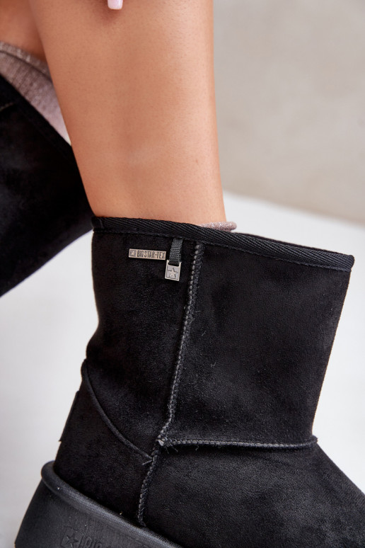 Vysoká Snehule Dámske s platformou Big Star OO274898 čierna