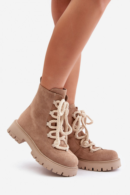 zahriať sa Čižmy Z z eko semišuu Zapnuté Hrad béžová Caellita zahriať sa Čižmy Z z eko semišuu Zapnuté Hrad béžová Caellita