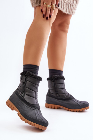 Dámske snehové topánky zateplené s kožušinou vnútri na hrad Lee Cooper LCJ-24-44-2866 Black 2