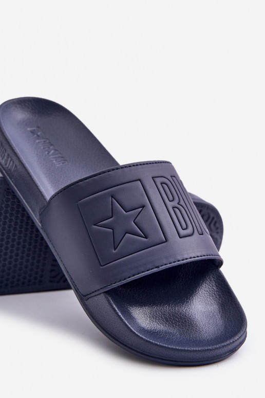 Ľahké pánske papuče Z Logo Big Star OO174031 tmavomodrá Ľahké pánske papuče Z Logo Big Star OO174031 tmavomodrá