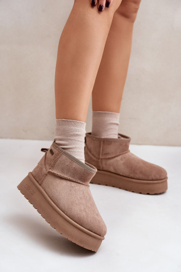 Nízke snehové topánky s platformou Big Star OO274A100 beige 2