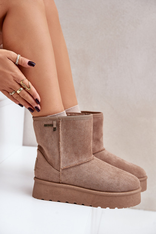 Vysoká Snehule Dámske s platformou Big Star OO274A097 béžová Vysoká Snehule Dámske s platformou Big Star OO274A097 béžová