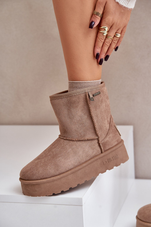 Vysoká Snehule Dámske s platformou Big Star OO274A097 béžová Vysoká Snehule Dámske s platformou Big Star OO274A097 béžová