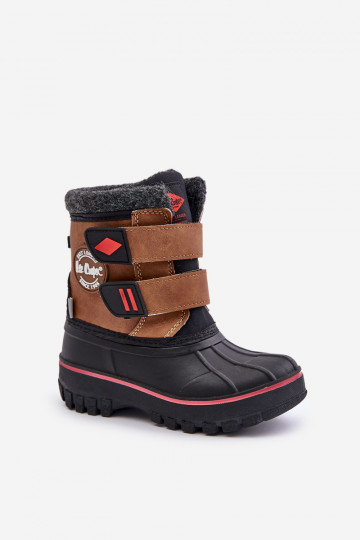 Detské snehové topánky s lepiacim zapínaním Lee Cooper LCJ-24-44-2864K hnedé