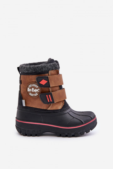 Detské snehové topánky s lepiacim zapínaním Lee Cooper LCJ-24-44-2864K hnedé 2