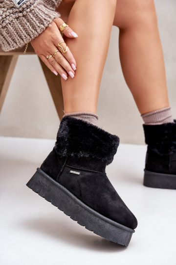 Snehule s platformou s kožušinou Big Star OO274A108 čierna 2