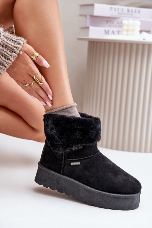 Snehule s platformou s kožušinou Big Star OO274A108 čierna Snehule s platformou s kožušinou Big Star OO274A108 čierna