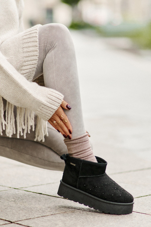 Snehule S Dekoráciou s platformou Big Star OO274A105 čierna Snehule S Dekoráciou s platformou Big Star OO274A105 čierna