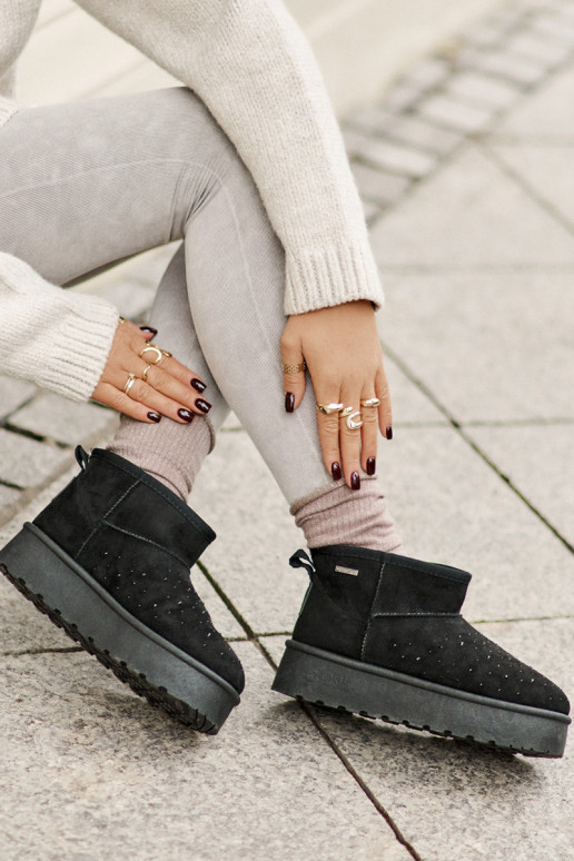 Snehule S Dekoráciou s platformou Big Star OO274A105 čierna Snehule S Dekoráciou s platformou Big Star OO274A105 čierna