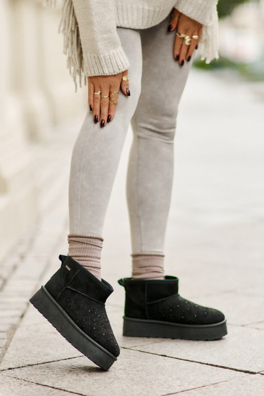 Snehule S Dekoráciou s platformou Big Star OO274A105 čierna Snehule S Dekoráciou s platformou Big Star OO274A105 čierna