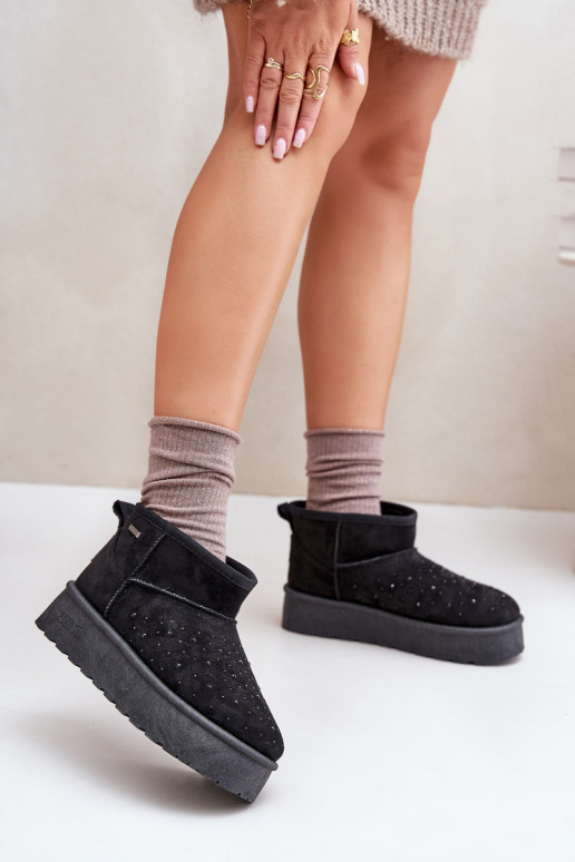 Snehule S Dekoráciou s platformou Big Star OO274A105 čierna Snehule S Dekoráciou s platformou Big Star OO274A105 čierna