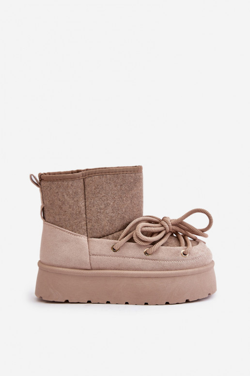 Snehule so štýlovými detailmi s platformou béžová Mávora Snehule so štýlovými detailmi s platformou béžová Mávora