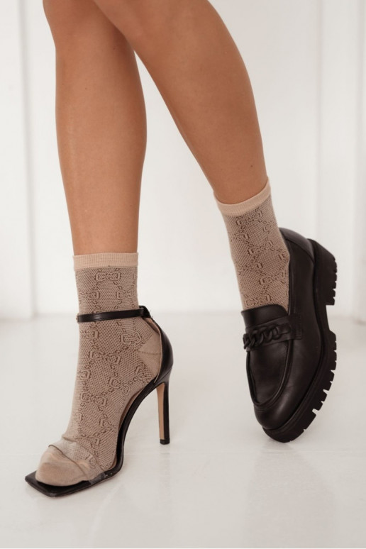 Vzorované Ponožky Dámske béžová Vzorované Ponožky Dámske béžová