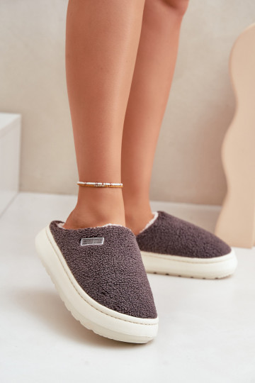 zahriať sa Papuče Zapnuté hrubej podrážke Big Star MM274134 sivá