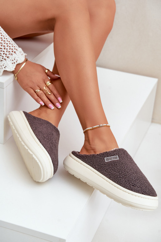 zahriať sa Papuče Zapnuté hrubej podrážke Big Star MM274134 sivá zahriať sa Papuče Zapnuté hrubej podrážke Big Star MM274134 sivá