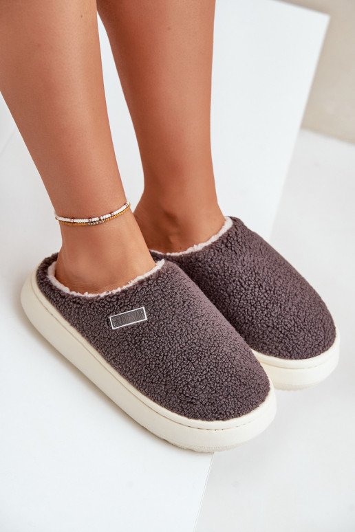 zahriať sa Papuče Zapnuté hrubej podrážke Big Star MM274134 sivá zahriať sa Papuče Zapnuté hrubej podrážke Big Star MM274134 sivá