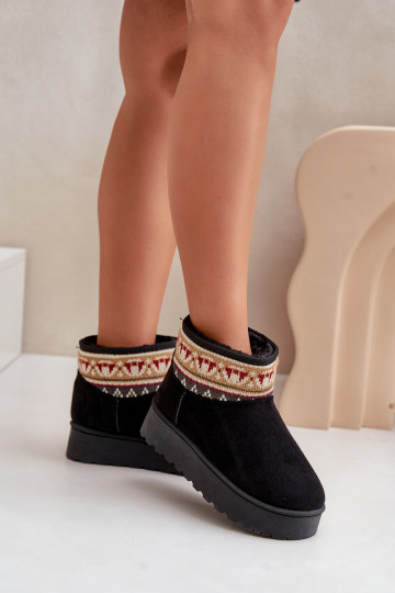 Snehule Dámske so vzormi s platformou čierna Avatharia