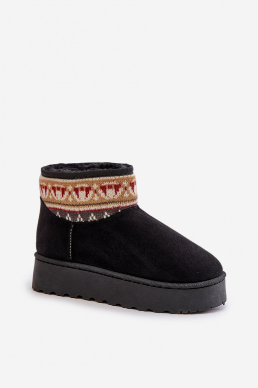 Snehule Dámske so vzormi s platformou čierna Avatharia