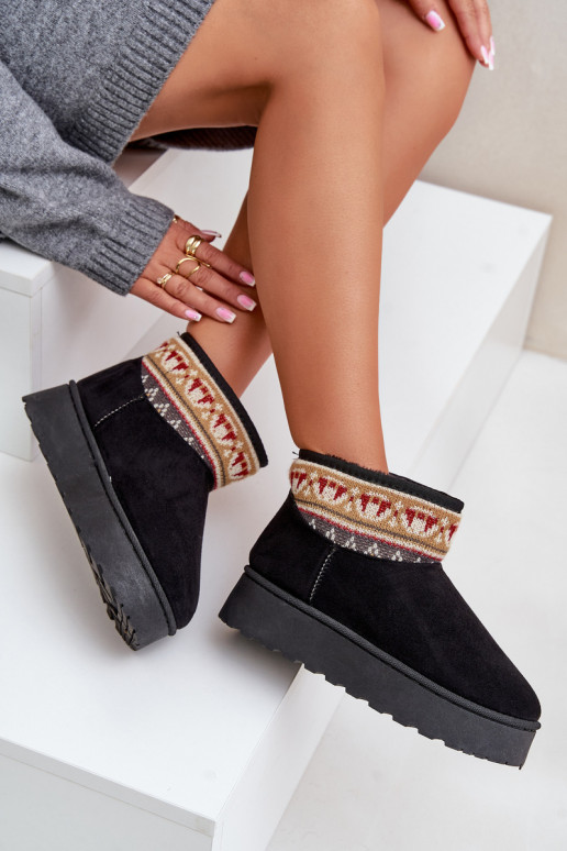 Snehule Dámske so vzormi s platformou čierna Avatharia