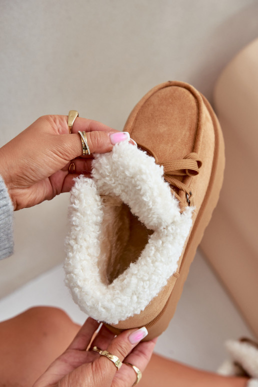 Snehule Dámske s platformou s kožušinou Typu Branek Hnedá farba Ciabellae Snehule Dámske s platformou s kožušinou Typu Branek Hnedá farba Ciabellae