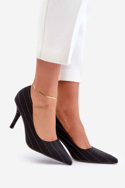 materiál štekle Dámske s pruhmi čierna Tifidra materiál štekle Dámske s pruhmi čierna Tifidra