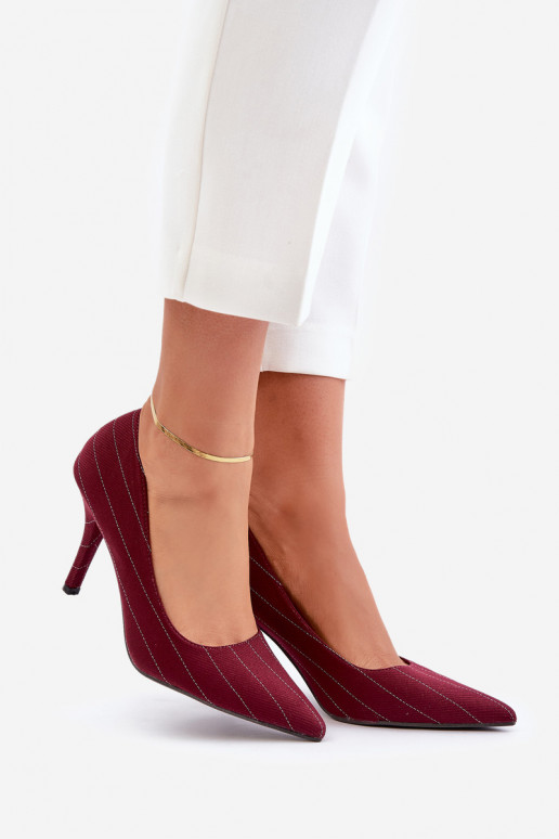 materiál štekle Dámske s pruhmi bordová Tifidra materiál štekle Dámske s pruhmi bordová Tifidra