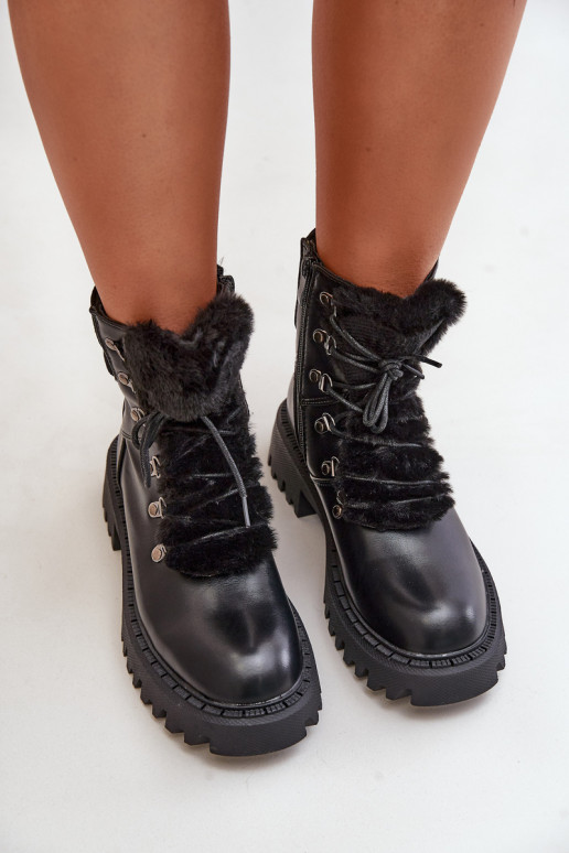 zahriať sa Čižmy topánky Zapnuté Hrad z eko kože čierna INillatta zahriať sa Čižmy topánky Zapnuté Hrad z eko kože čierna INillatta