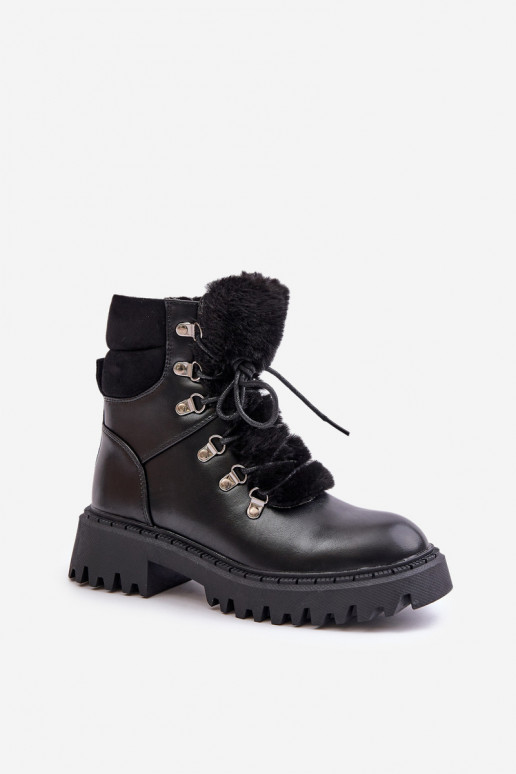 zahriať sa Čižmy topánky Zapnuté Hrad z eko kože čierna INillatta zahriať sa Čižmy topánky Zapnuté Hrad z eko kože čierna INillatta