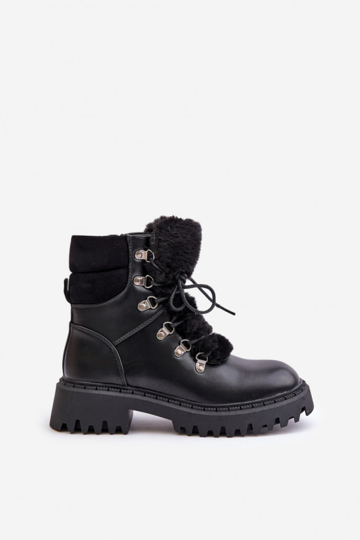 zahriať sa Čižmy topánky Zapnuté Hrad z eko kože čierna INillatta zahriať sa Čižmy topánky Zapnuté Hrad z eko kože čierna INillatta