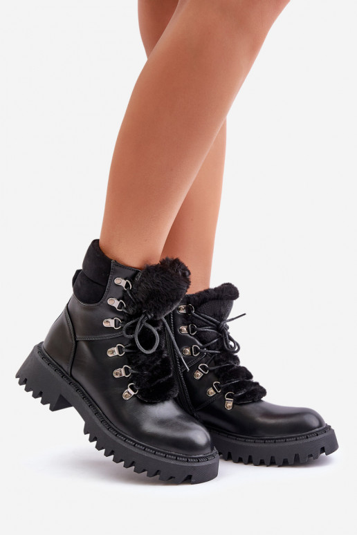 zahriať sa Čižmy topánky Zapnuté Hrad z eko kože čierna INillatta zahriať sa Čižmy topánky Zapnuté Hrad z eko kože čierna INillatta