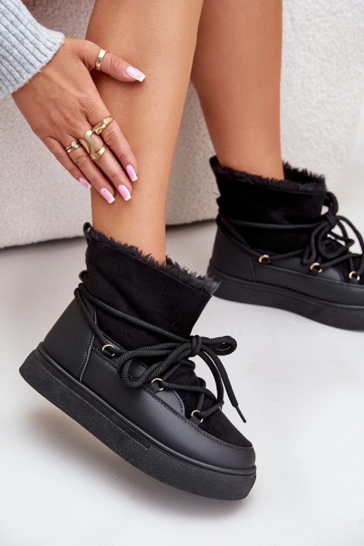 Snehule Dámske s platformou zahriať sa s kožušinou vo vnútri čierna Aziara Snehule Dámske s platformou zahriať sa s kožušinou vo vnútri čierna Aziara