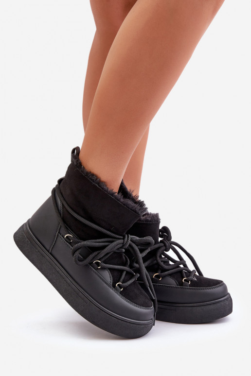 Snehule Dámske s platformou zahriať sa s kožušinou vo vnútri čierna Aziara Snehule Dámske s platformou zahriať sa s kožušinou vo vnútri čierna Aziara