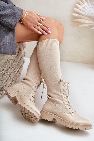 Trvalý model čižmy Ze SkarpetkoIną CholeInką béžová Iranel