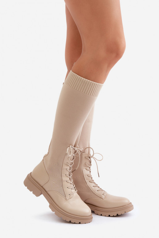 Trvalý model čižmy Ze SkarpetkoIną CholeInką béžová Iranel Trvalý model čižmy Ze SkarpetkoIną CholeInką béžová Iranel