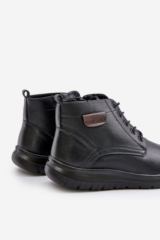 Čižmy pre mužov zahriať sa Zapnuté Hrad so šnúrkami čierna Hlimena