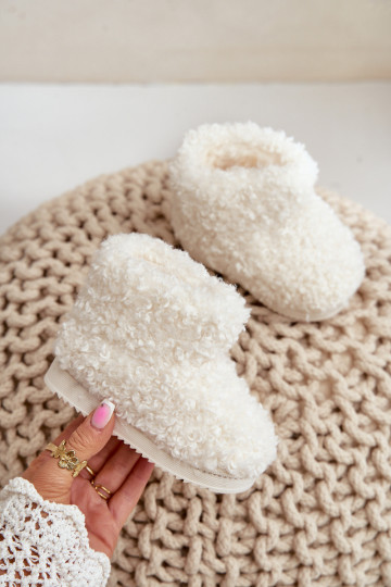 Čižmy Snehule deti s kožušinou Typu Baranek slonovina Mevael