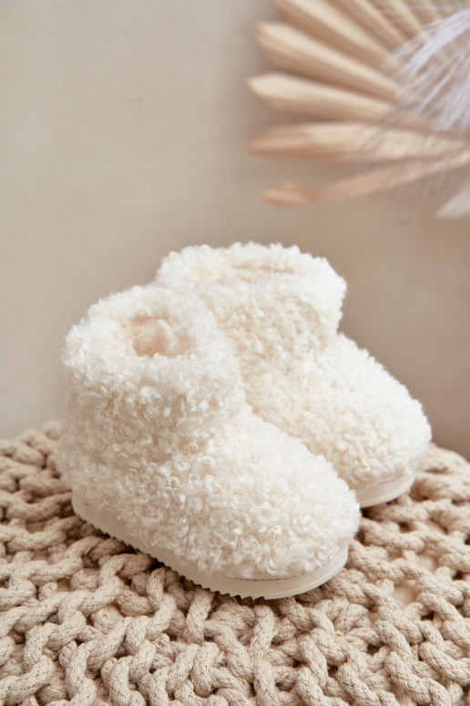 Čižmy Snehule deti s kožušinou Typu Baranek slonovina Mevael